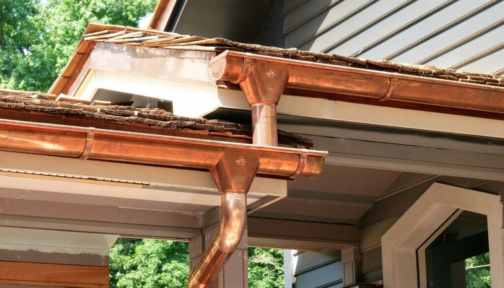 Copper Gutters on a New Home